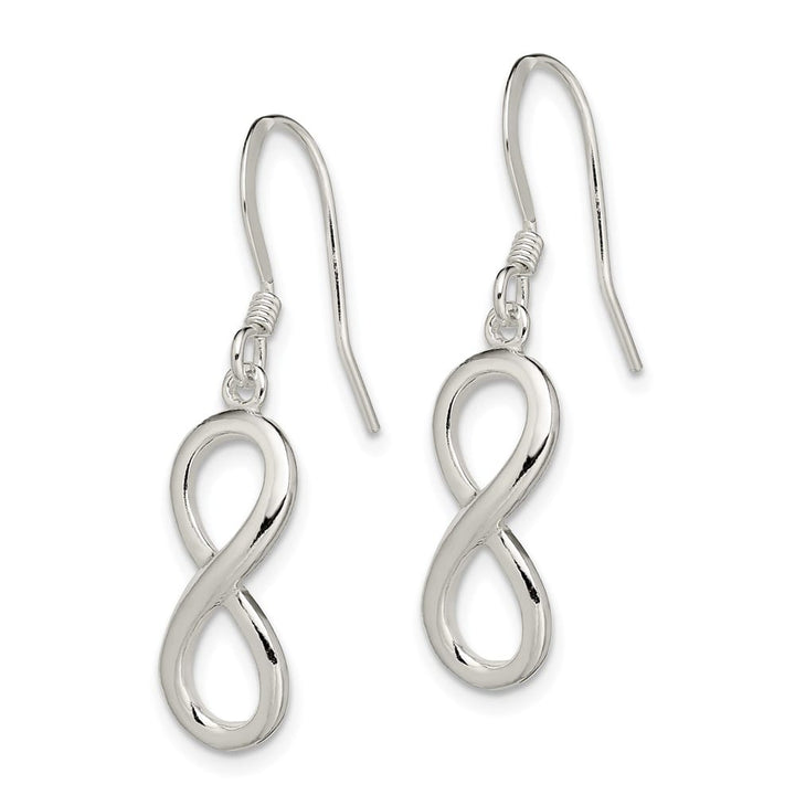 Sterling Silver Polished Infinity Symbol Dangle Earrings, view 2 of 4