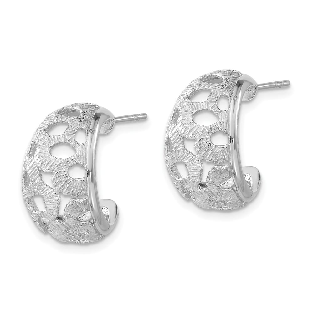 Lovely Rita's Earrings Sterling Silver Textured Post Hoop Earrings