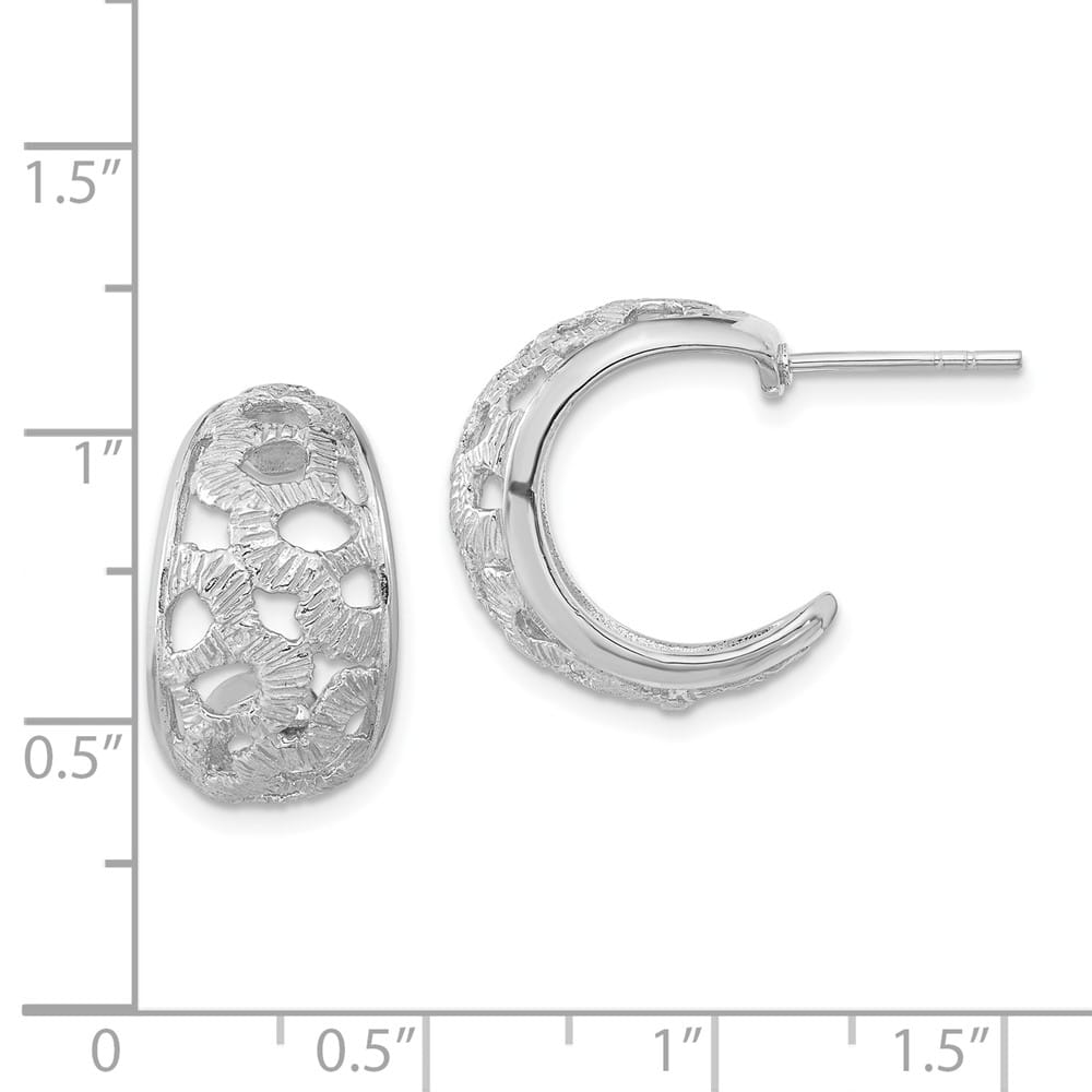 Lovely Rita's Earrings Sterling Silver Textured Post Hoop Earrings