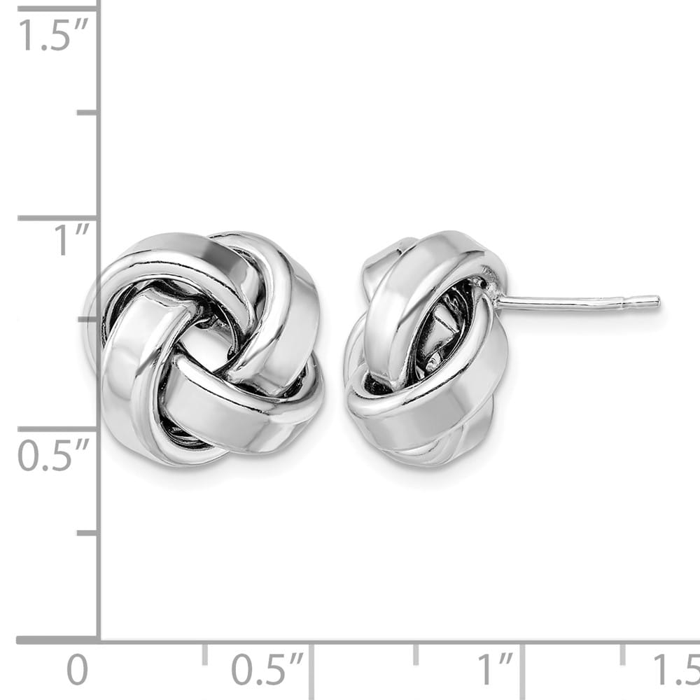 Sterling Silver 15mm Polished Love Knot Post Earrings