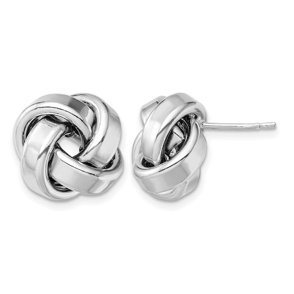 Sterling Silver 15mm Polished Love Knot Post Earrings