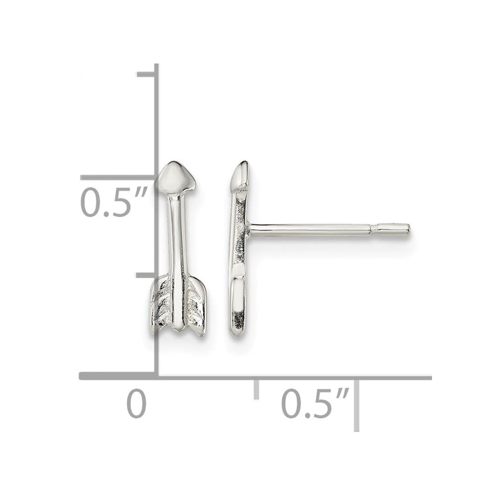 Sterling Silver Polished 11mm Arrow Post Earrings