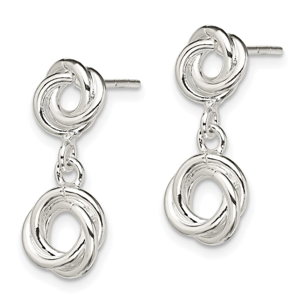 Sterling Silver Polished Knot Dangle Earrings