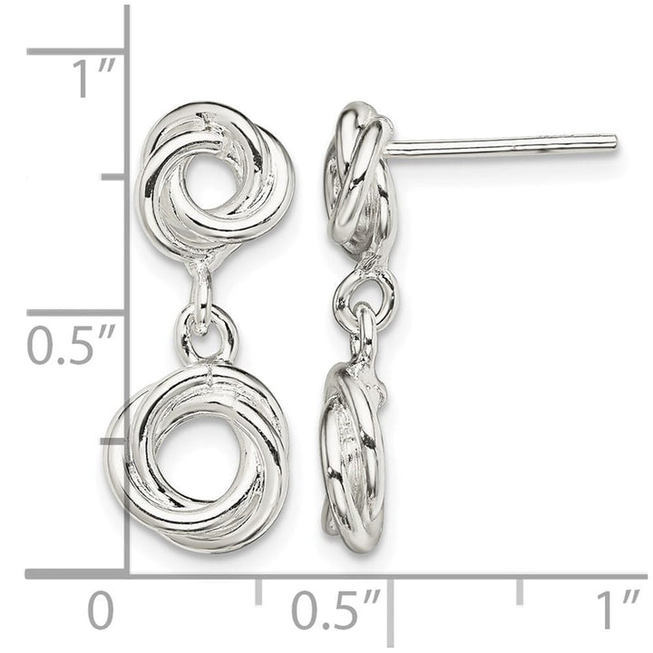 Sterling Silver Polished Knot Dangle Earrings