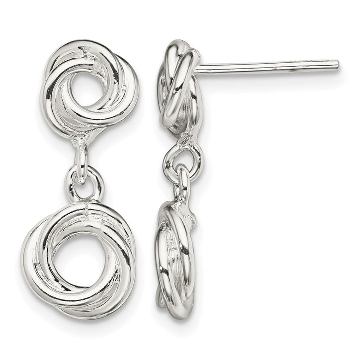 Sterling Silver Polished Knot Dangle Earrings