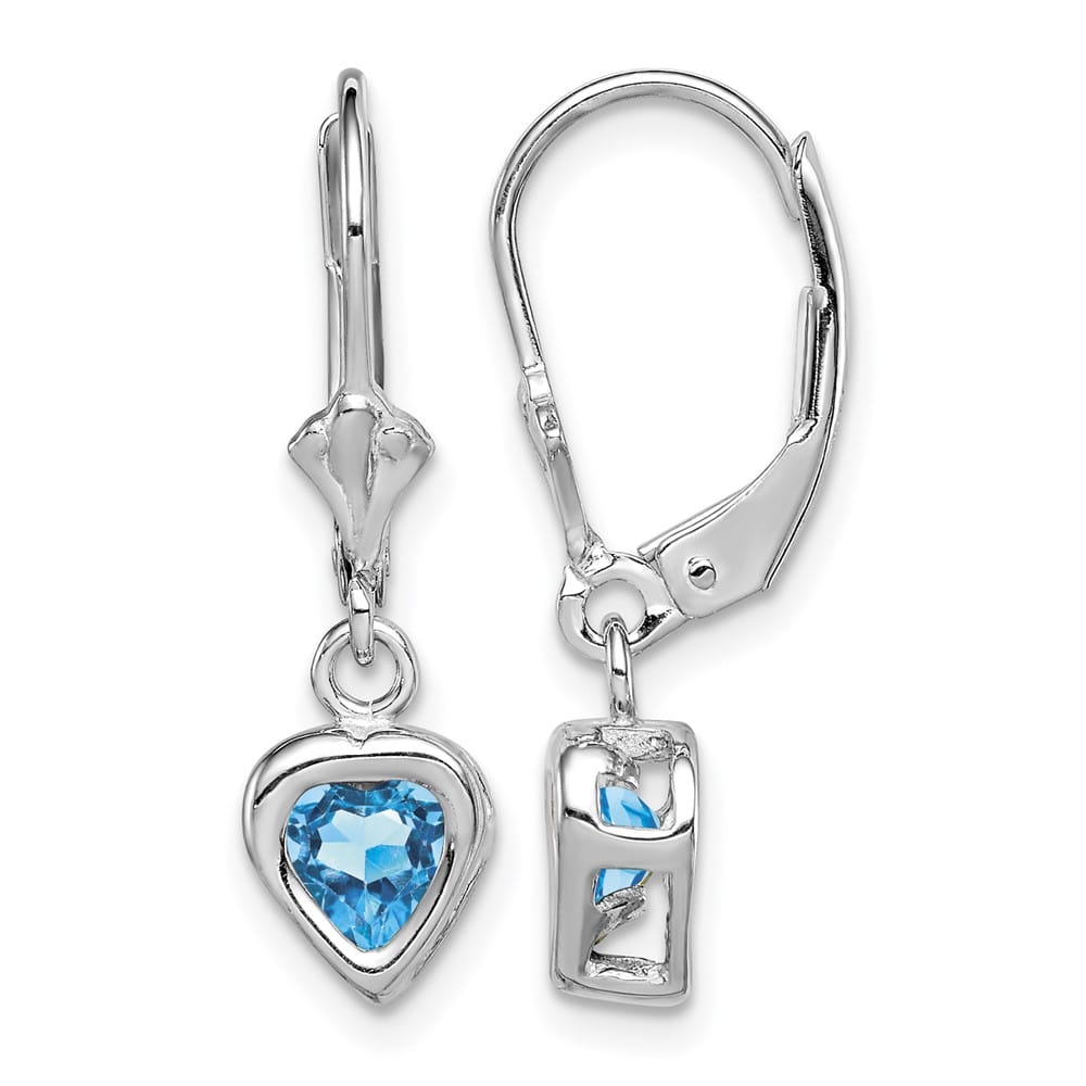 Sterling Silver 5mm Heart Leverback Earrings, view 5 of 20