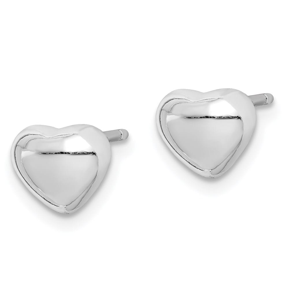 Sterling Silver Polished 9mm Heart Post Earrings