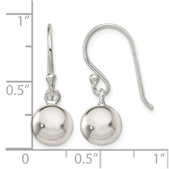 Sterling Silver Dangle Ball Shephard Hook Earrings, view 4 of 4
