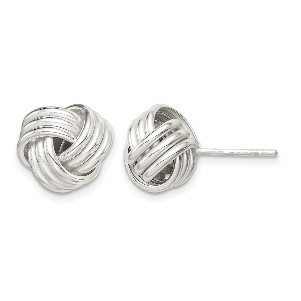 Sterling Silver Twisted Knot Post Earrings