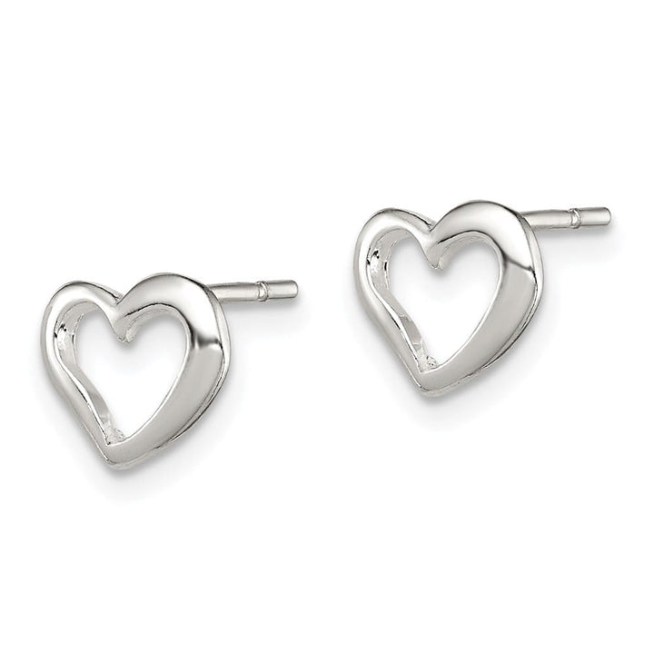 Sterling Silver Polished 8mm Heart Post Earrings