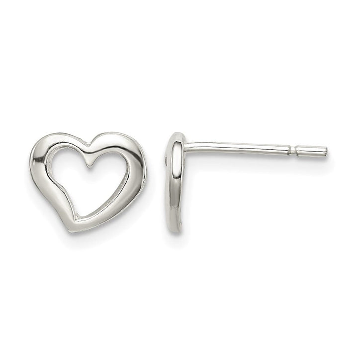 Sterling Silver Polished 8mm Heart Post Earrings