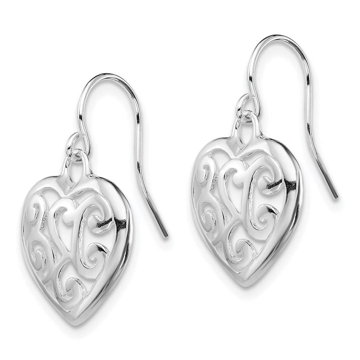 Sterling Silver Filigree Shepherd Hook Earrings