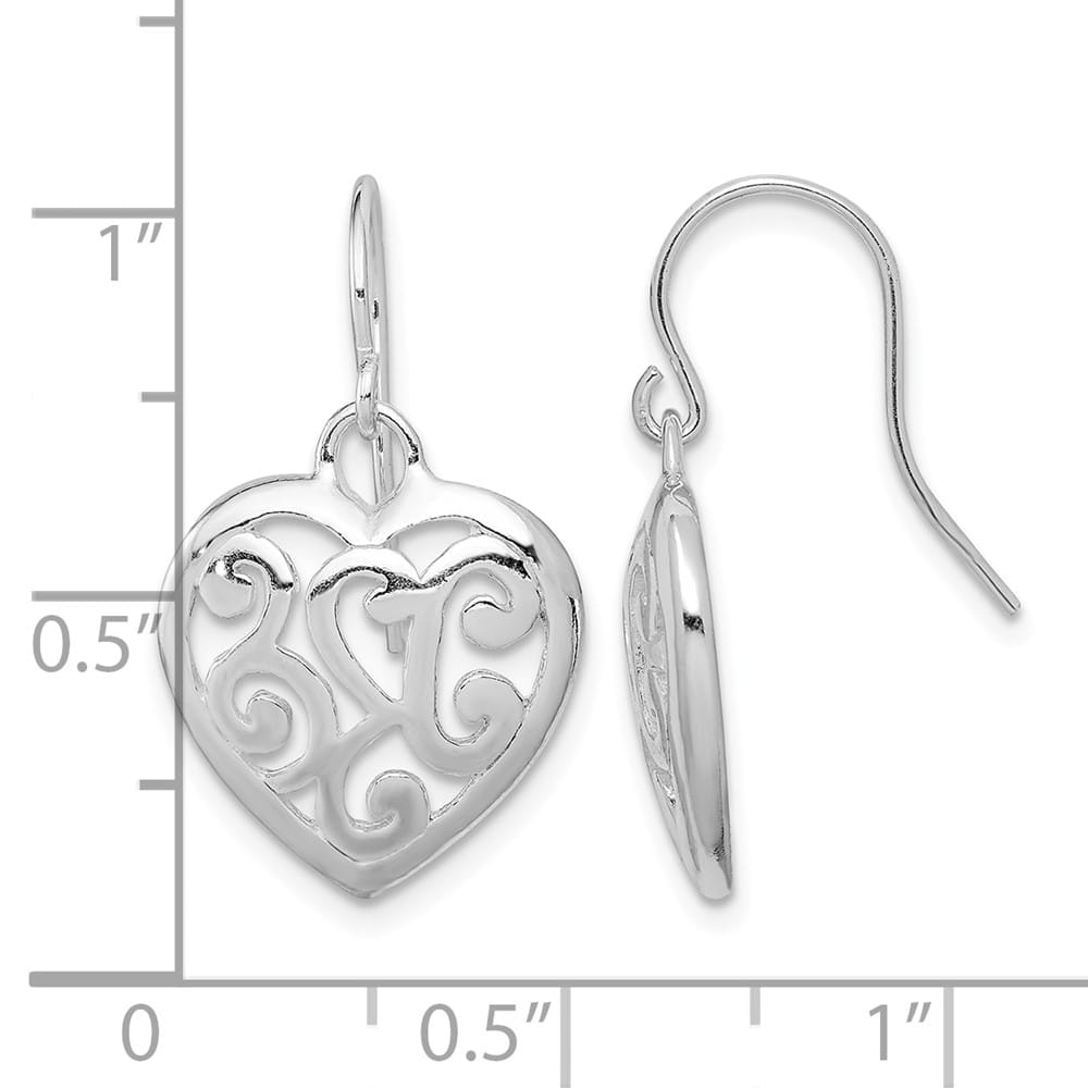 Sterling Silver Filigree Shepherd Hook Earrings