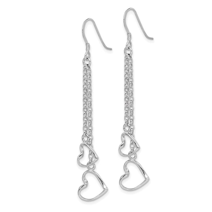 Sterling Silver 60mm Heart Dangle Shepherd Hook Earrings