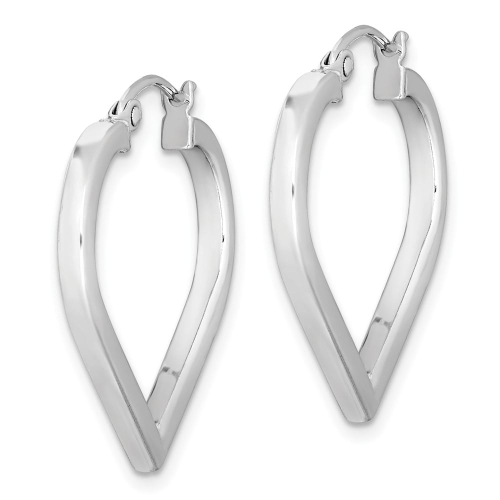 Sterling Silver Wide Band Heart Hoop Earrings