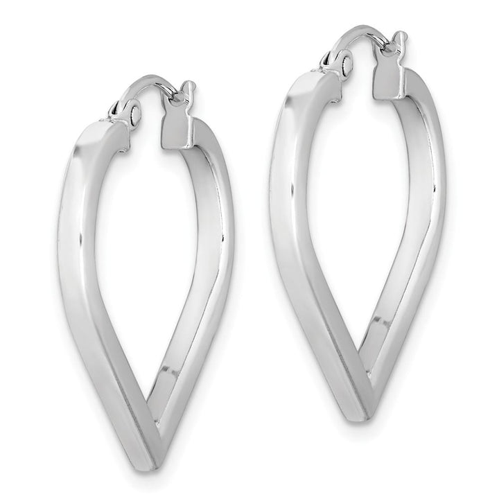 Sterling Silver Wide Band Heart Hoop Earrings