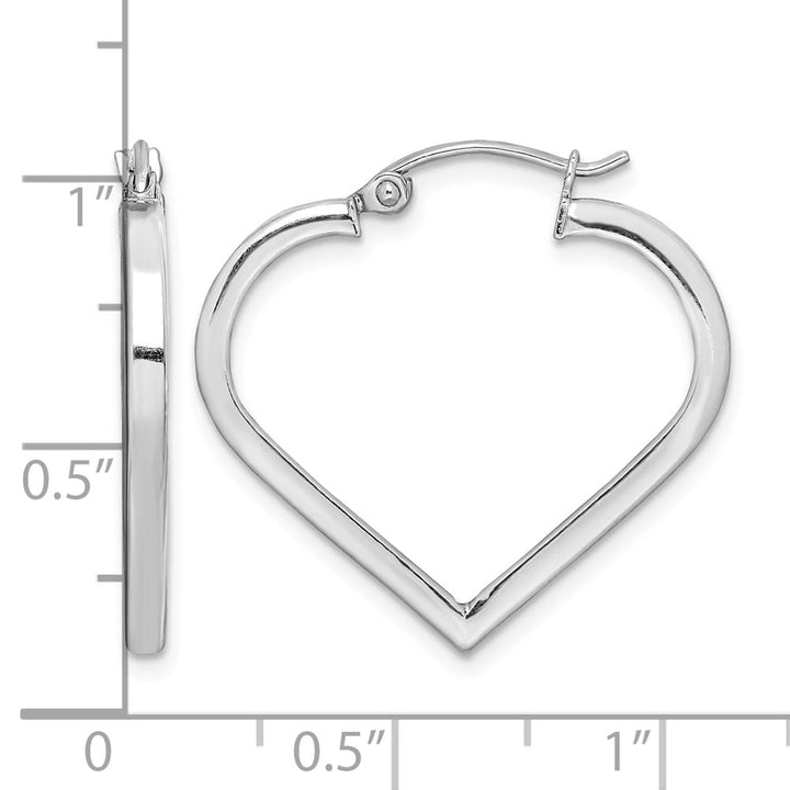 Sterling Silver Wide Band Heart Hoop Earrings
