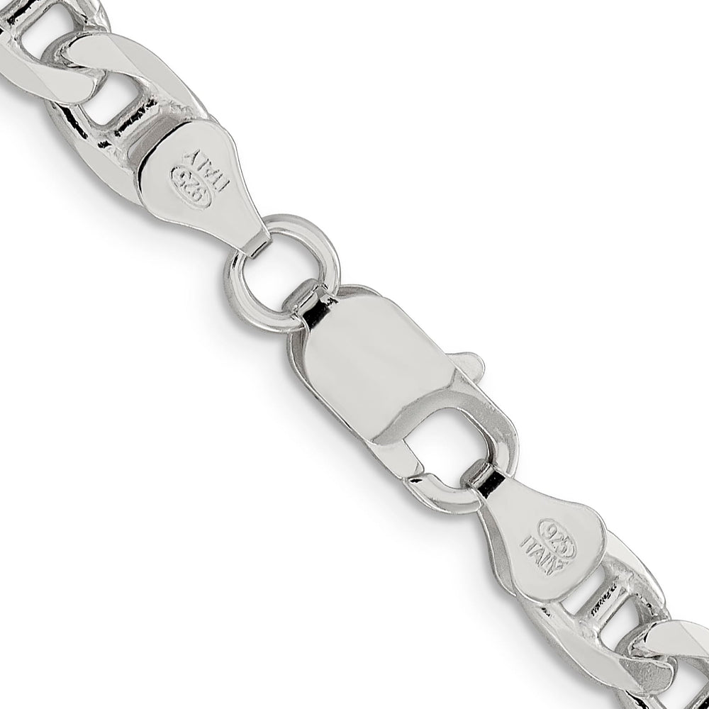 Sterling Silver 6.5mm D.C. Flat Anchor Curb Chain 26 Inch