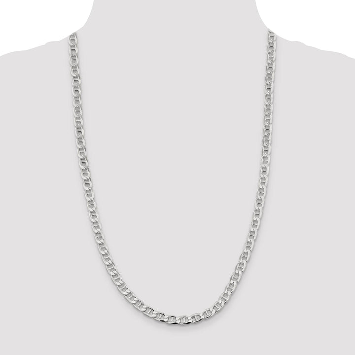 Sterling Silver 6.5mm D.C. Flat Anchor Curb Chain 26 Inch