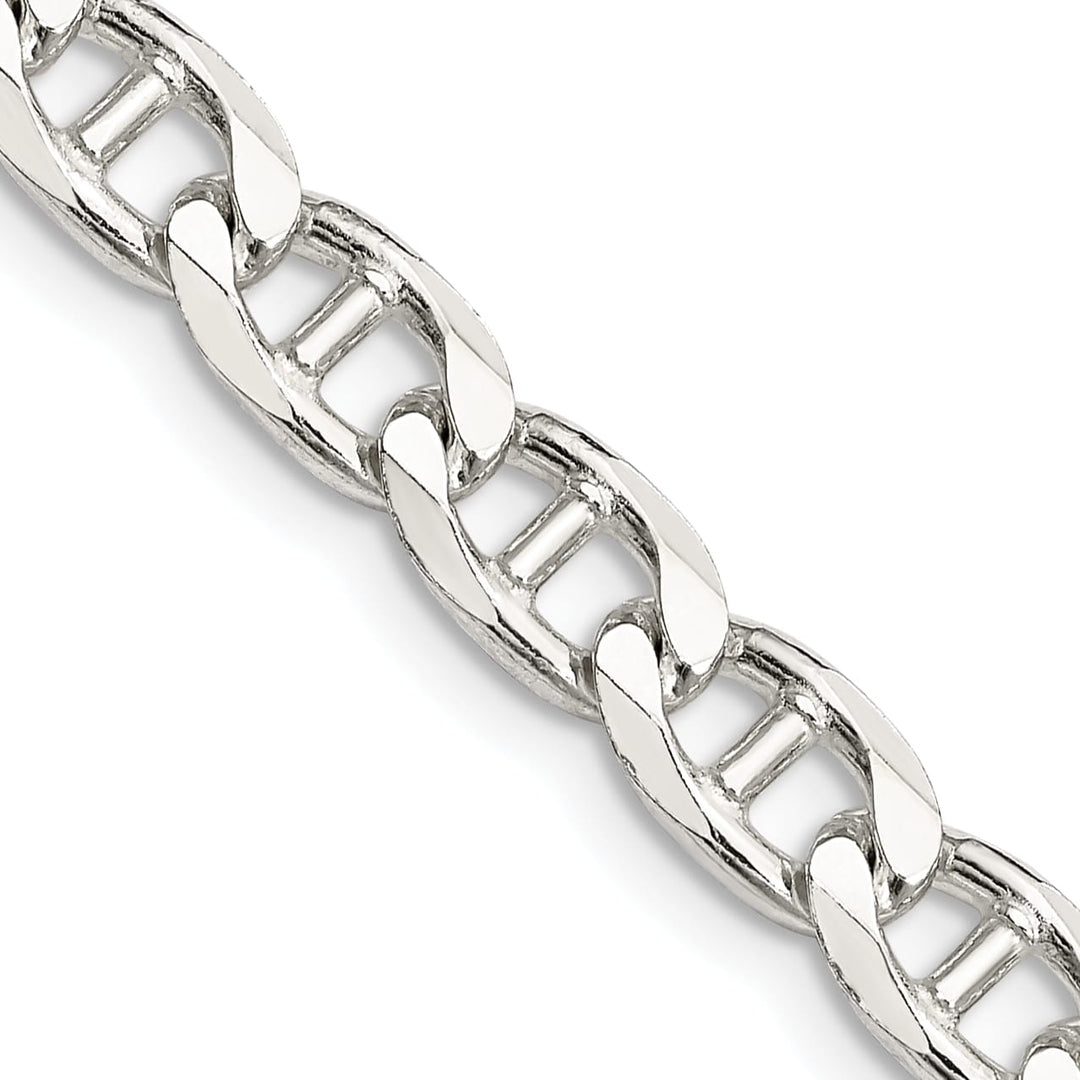 Sterling Silver 6.5mm D.C. Flat Anchor Curb Chain 26 Inch