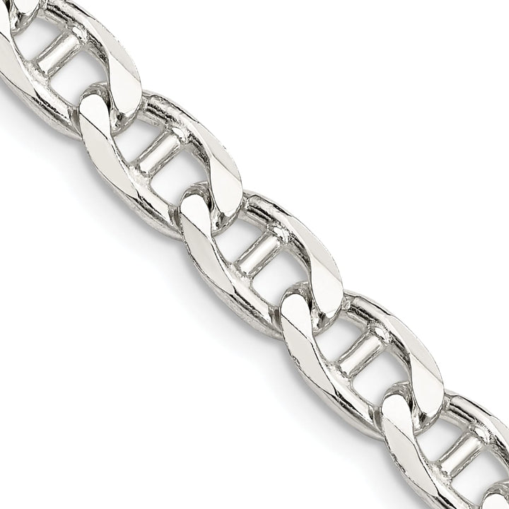 Sterling Silver 6.5mm D.C. Flat Anchor Curb Chain 26 Inch