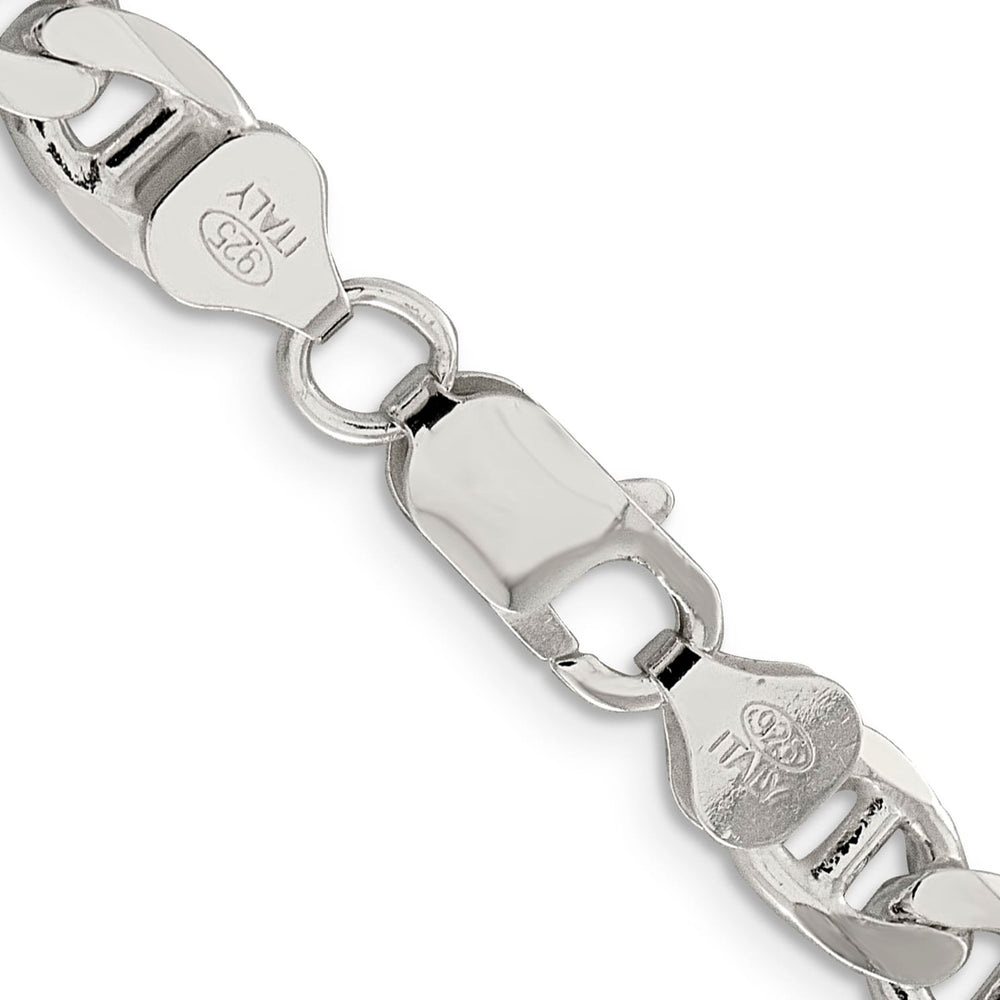 Sterling Silver 7.4mm D.C. Flat Anchor Curb Chain 26 Inch