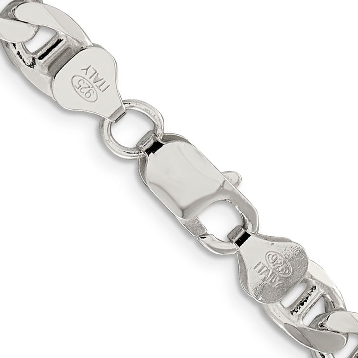 Sterling Silver 7.4mm D.C. Flat Anchor Curb Chain 26 Inch