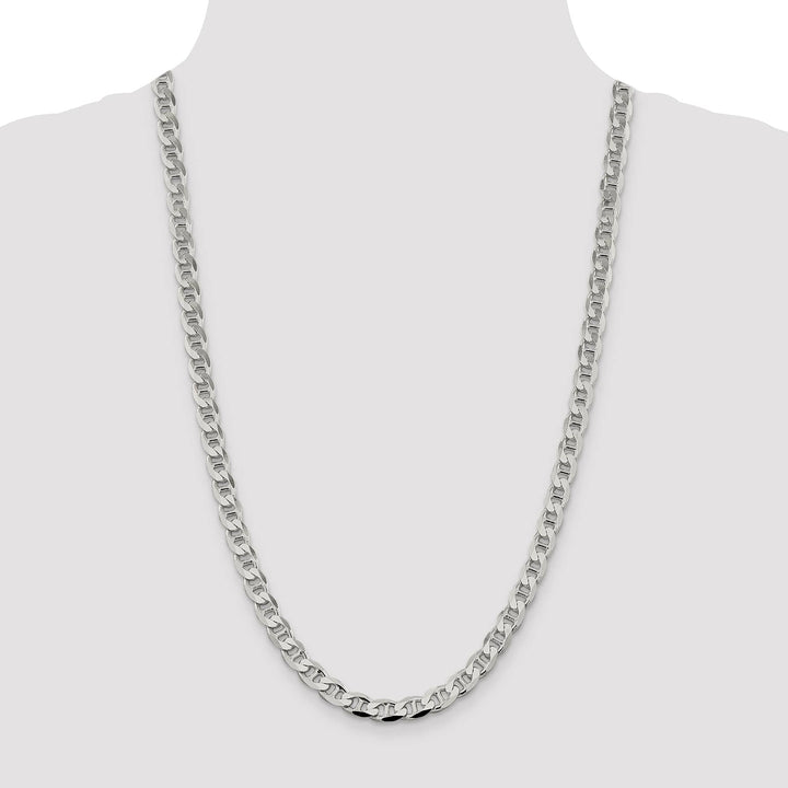 Sterling Silver 7.4mm D.C. Flat Anchor Curb Chain 26 Inch