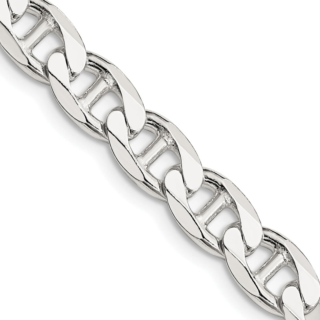 Sterling Silver 7.4mm D.C. Flat Anchor Curb Chain 26 Inch