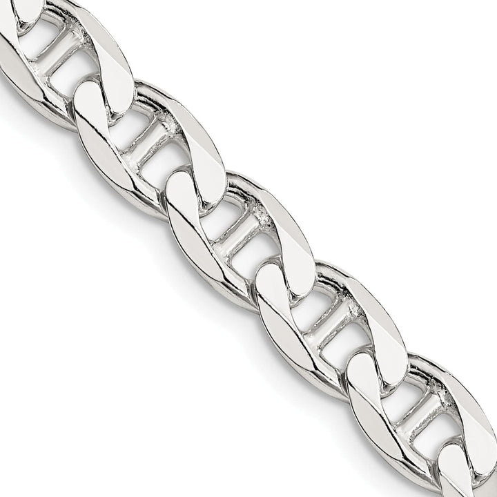 Sterling Silver 7.4mm D.C. Flat Anchor Curb Chain 26 Inch