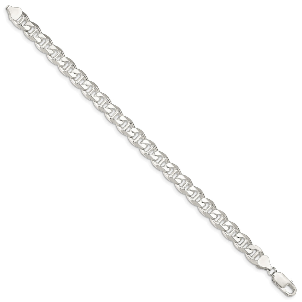 Sterling Silver 8.25mm D.C. Flat Anchor Curb Bracelet