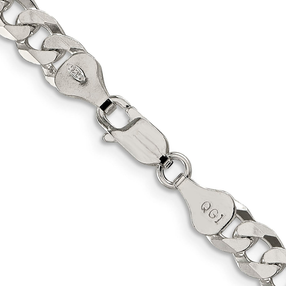 Sterling Silver 6mm Beveled Curb Chain 26 Inch