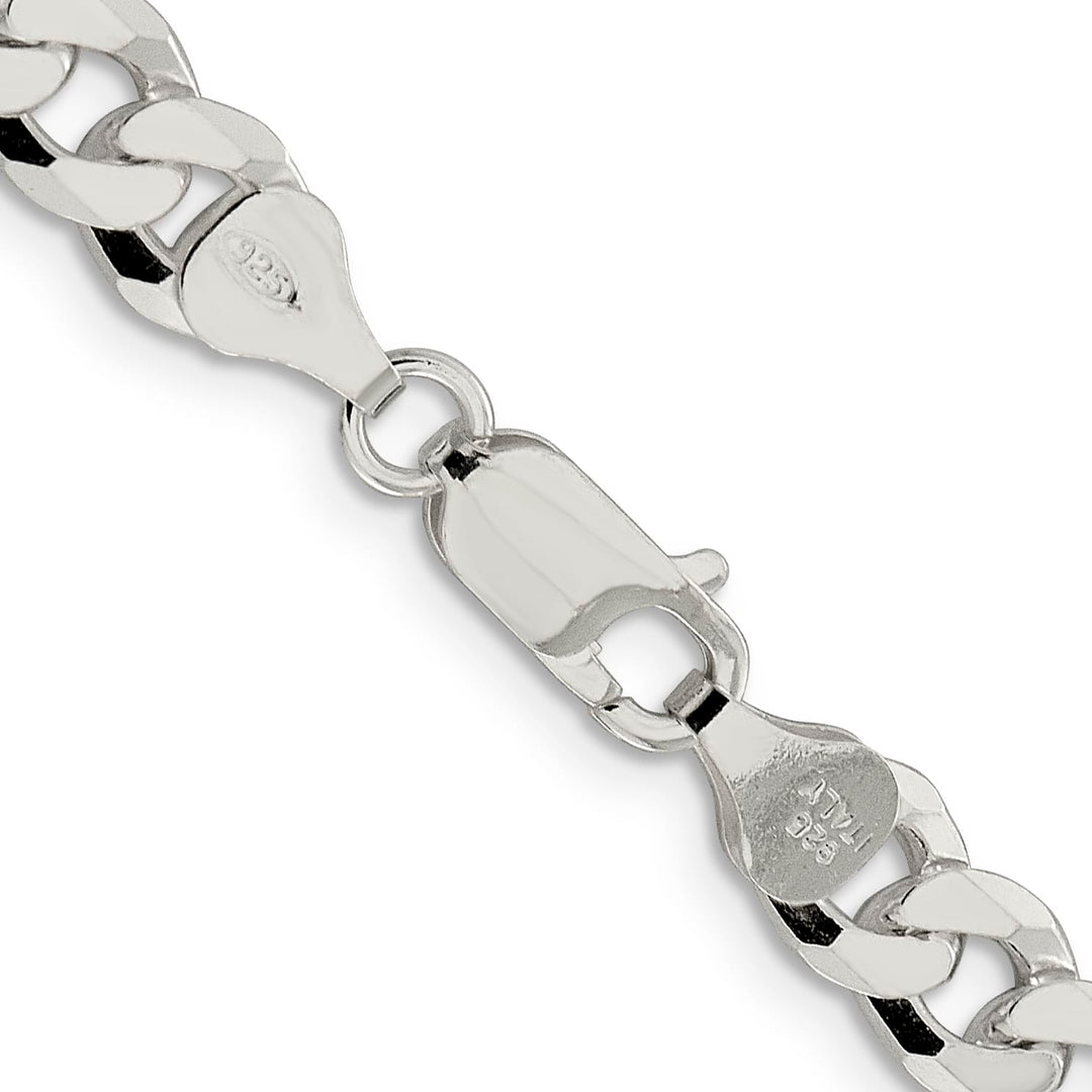 Sterling Silver 7mm Beveled Curb Chain 26 Inch