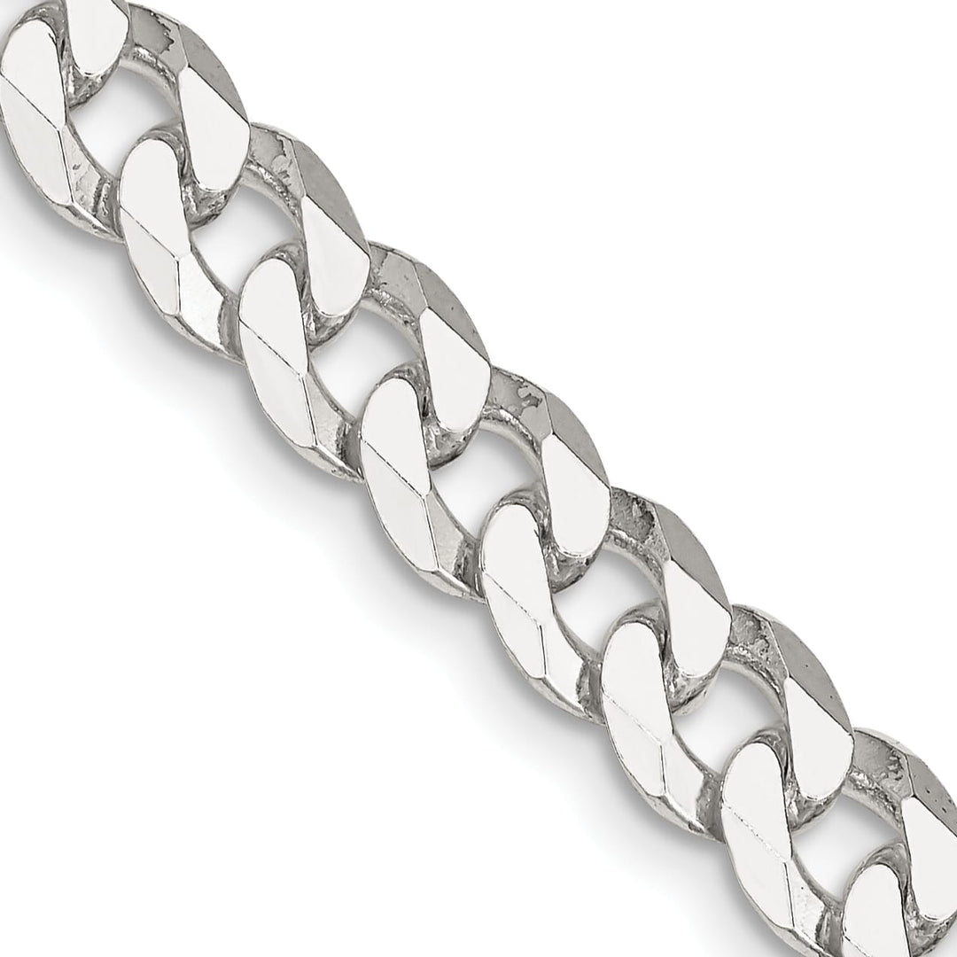 Sterling Silver 7mm Beveled Curb Chain 26 Inch