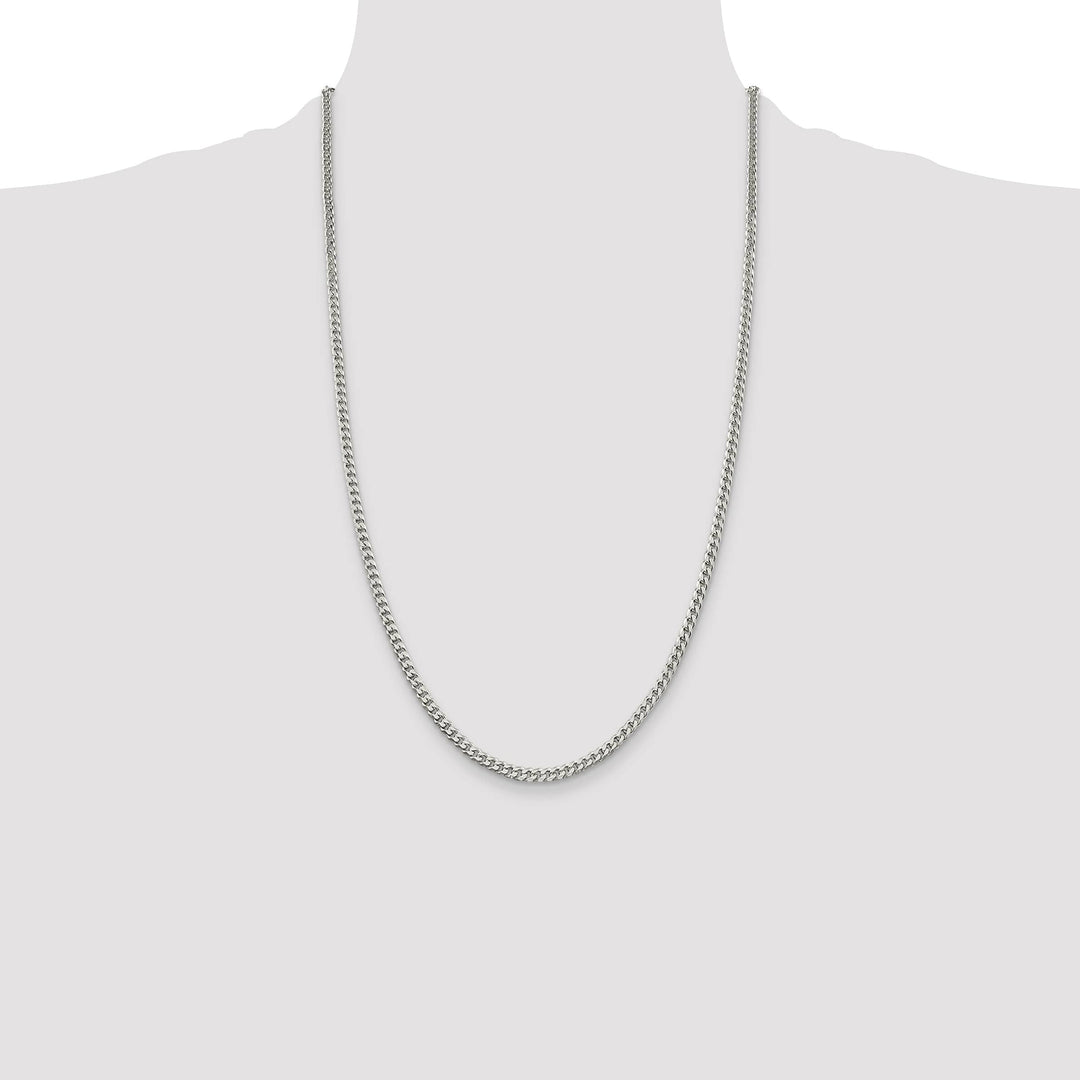 Sterling Silver Polished 3.15mm Curb Chain 26 Inch