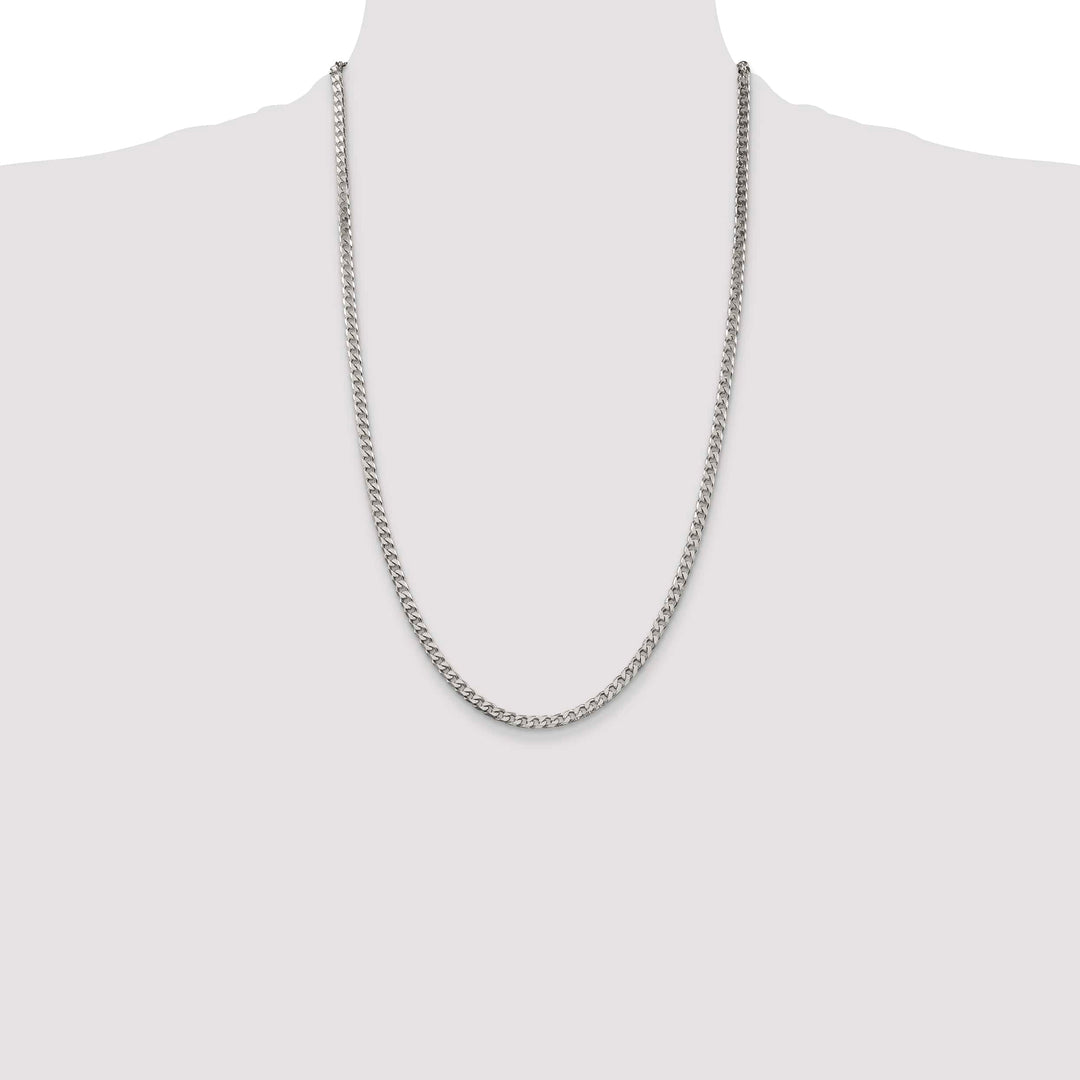 Sterling Silver Polished 3.5mm Curb Chain 26 Inch