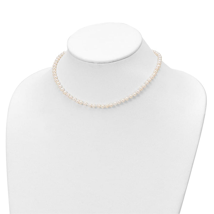 Sterling Silver Rhodium-plated 4-5mm White Semi-Round Freshwater