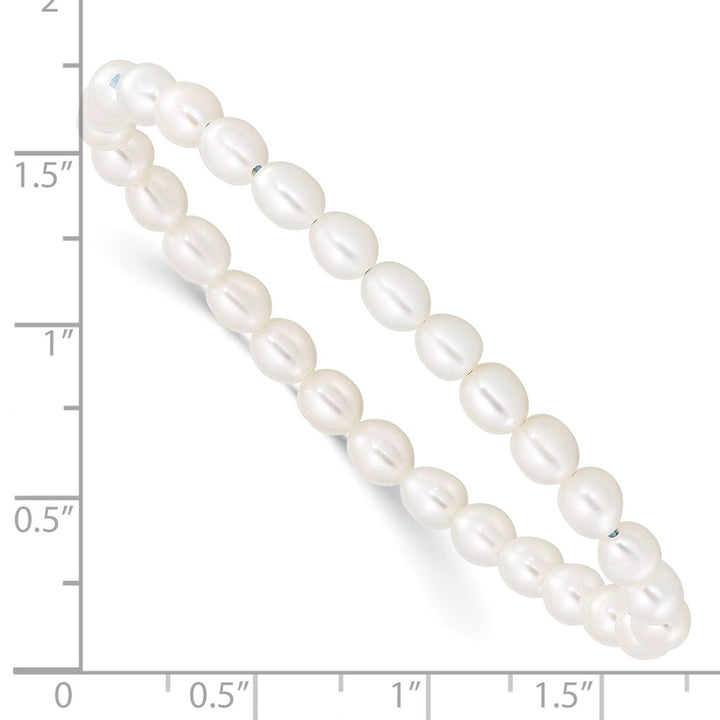 4-5mm White Rice Freshwater Cultured Pearl Small Stretch Bracelet