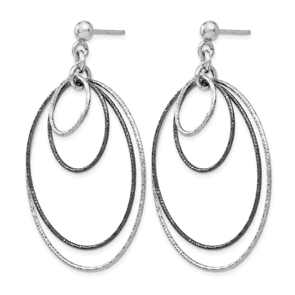 Lovely Rita's Earrings Sterling Silver and Ruthenium D.C. Post Hoop Earrings