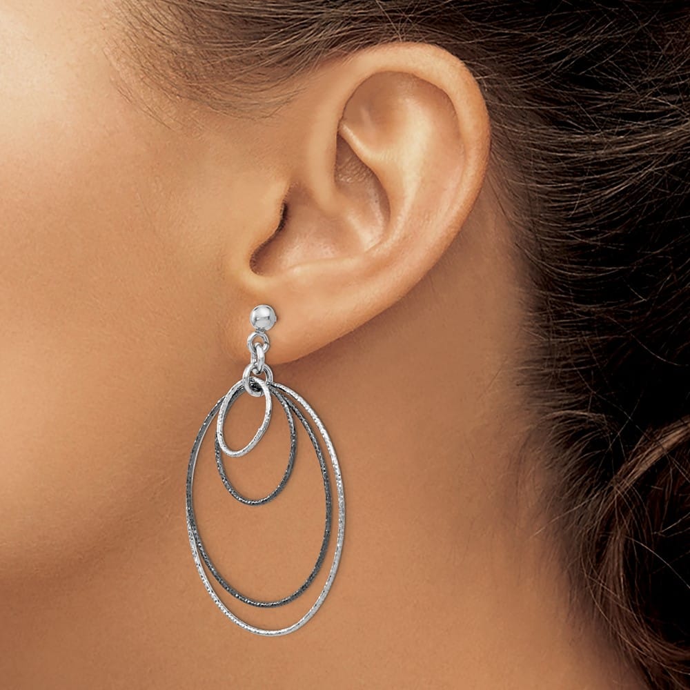 Lovely Rita's Earrings Sterling Silver and Ruthenium D.C. Post Hoop Earrings