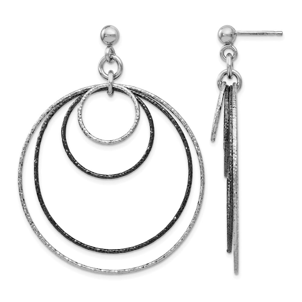 Lovely Rita's Earrings Sterling Silver and Ruthenium D.C. Post Hoop Earrings