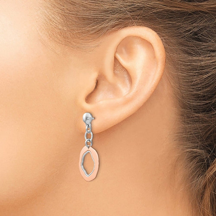 Lovely Rita's Earrings Sterling Silver Rose Gold-Tone Post Dangle Earrings