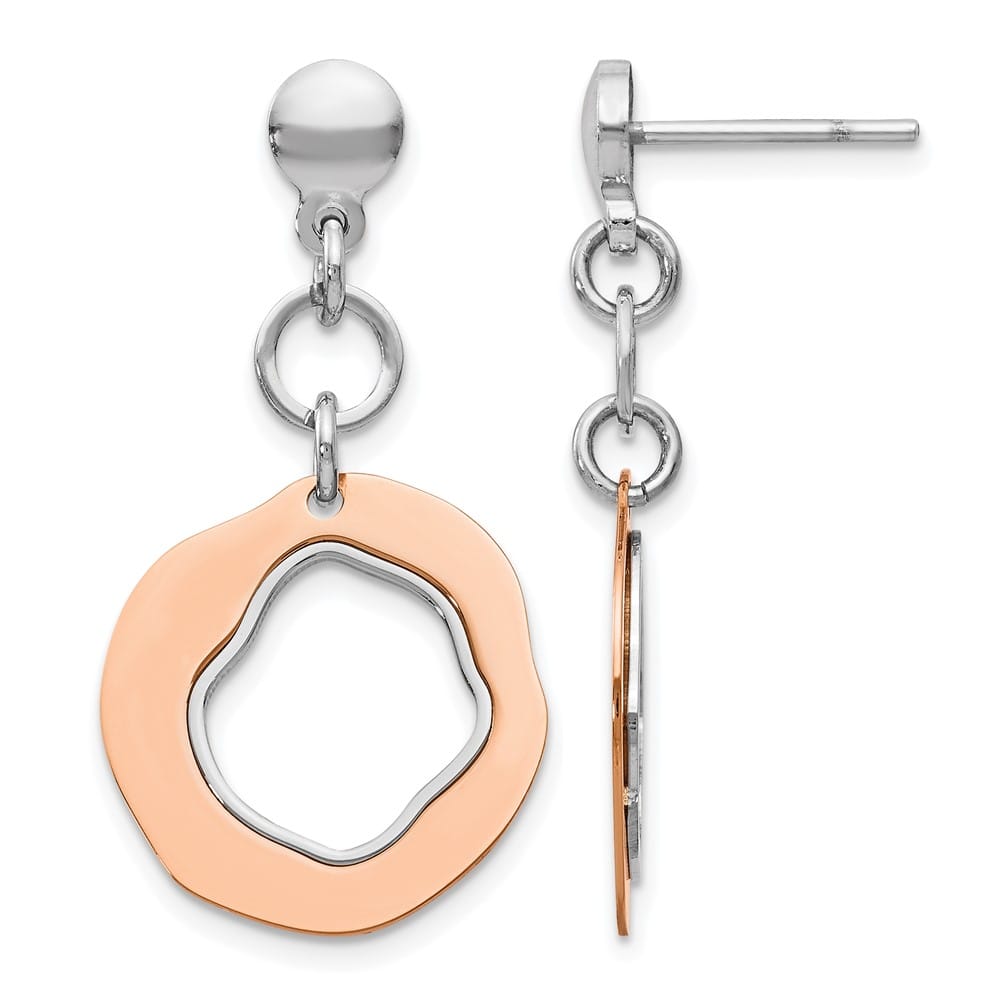 Lovely Rita's Earrings Sterling Silver Rose Gold-Tone Post Dangle Earrings