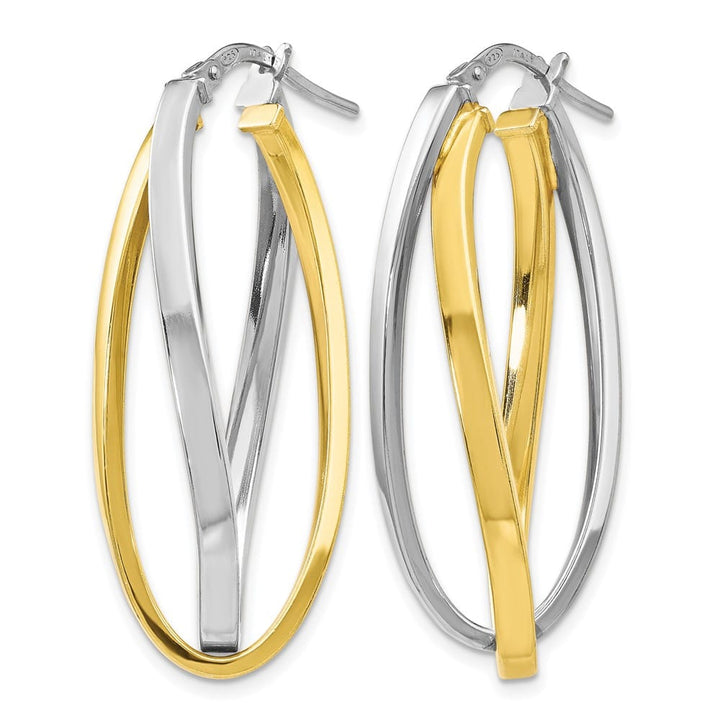Lovely Rita's Earrings Sterling Silver Gold-Tone Polished Hoop Earrings