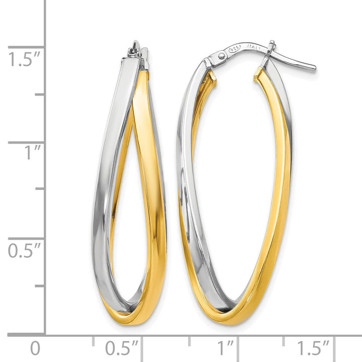 Lovely Rita's Earrings Sterling Silver Gold-Tone Polished Hoop Earrings