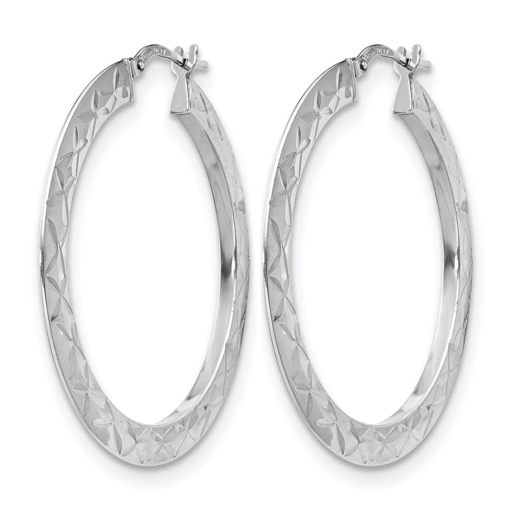 Lovely Rita's Earrings Sterling Silver 39.5mm Polished & D.C. Hoop Earrings
