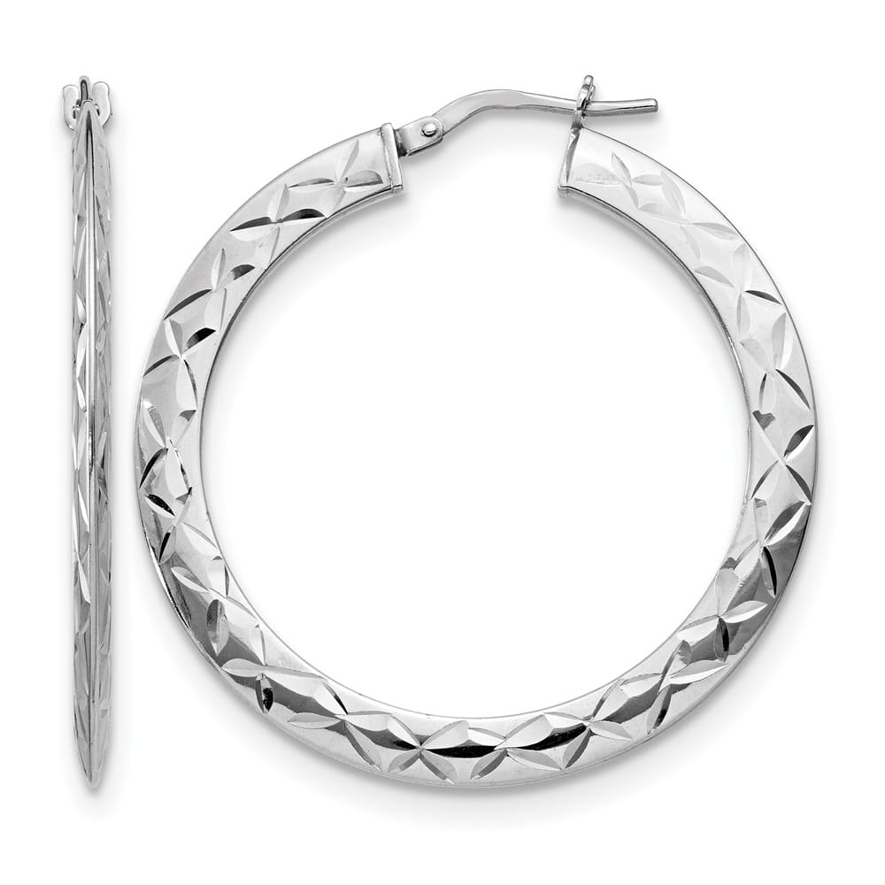 Lovely Rita's Earrings Sterling Silver 39.5mm Polished & D.C. Hoop Earrings