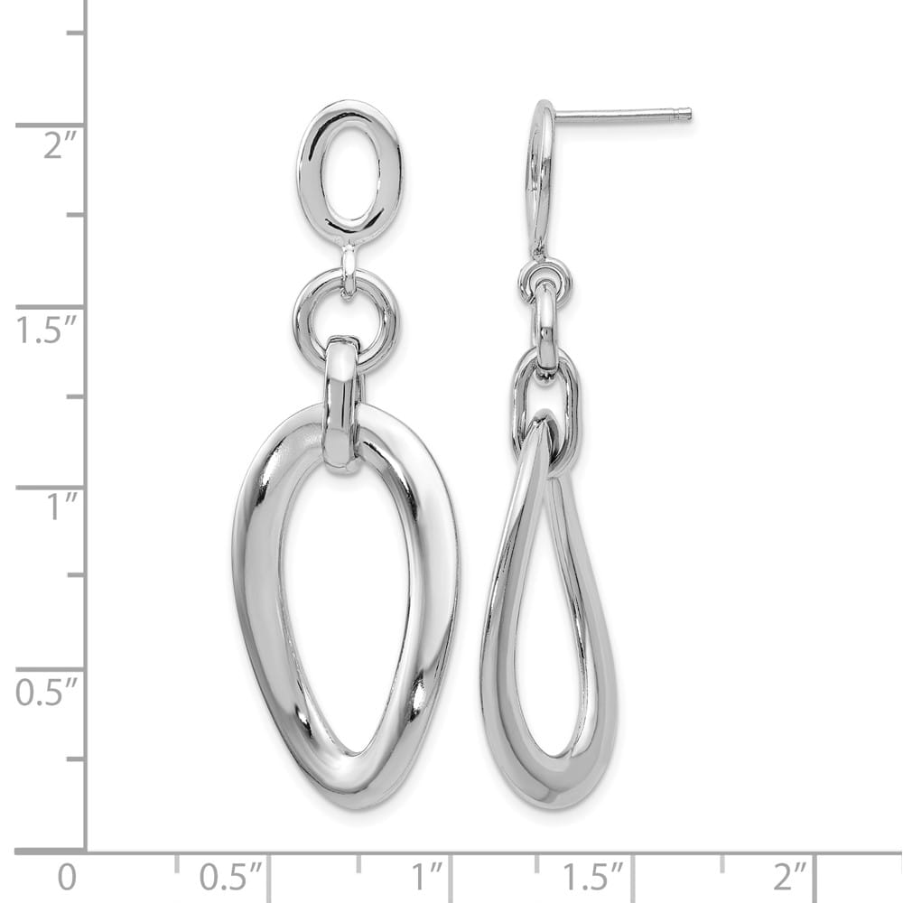 Lovely Rita's Earrings Sterling Silver 50mm Polished Post Dangle Earrings