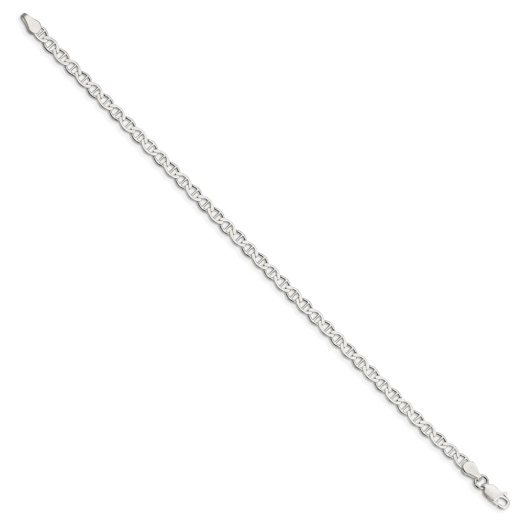 Sterling Silver 4mm Flat Anchor Chain 10 Inch