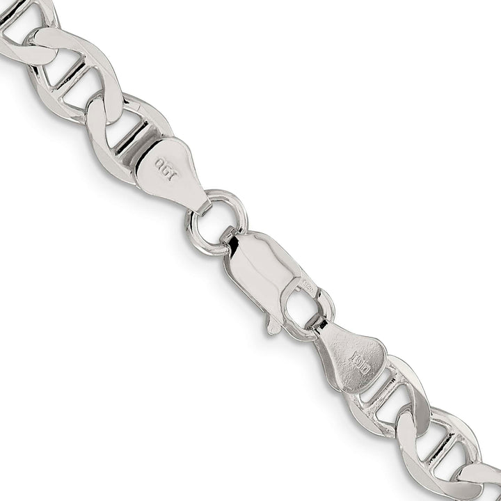 Sterling Silver 7.1mm Flat Anchor Chain 26 Inch